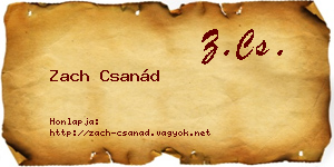 Zach Csanád névjegykártya